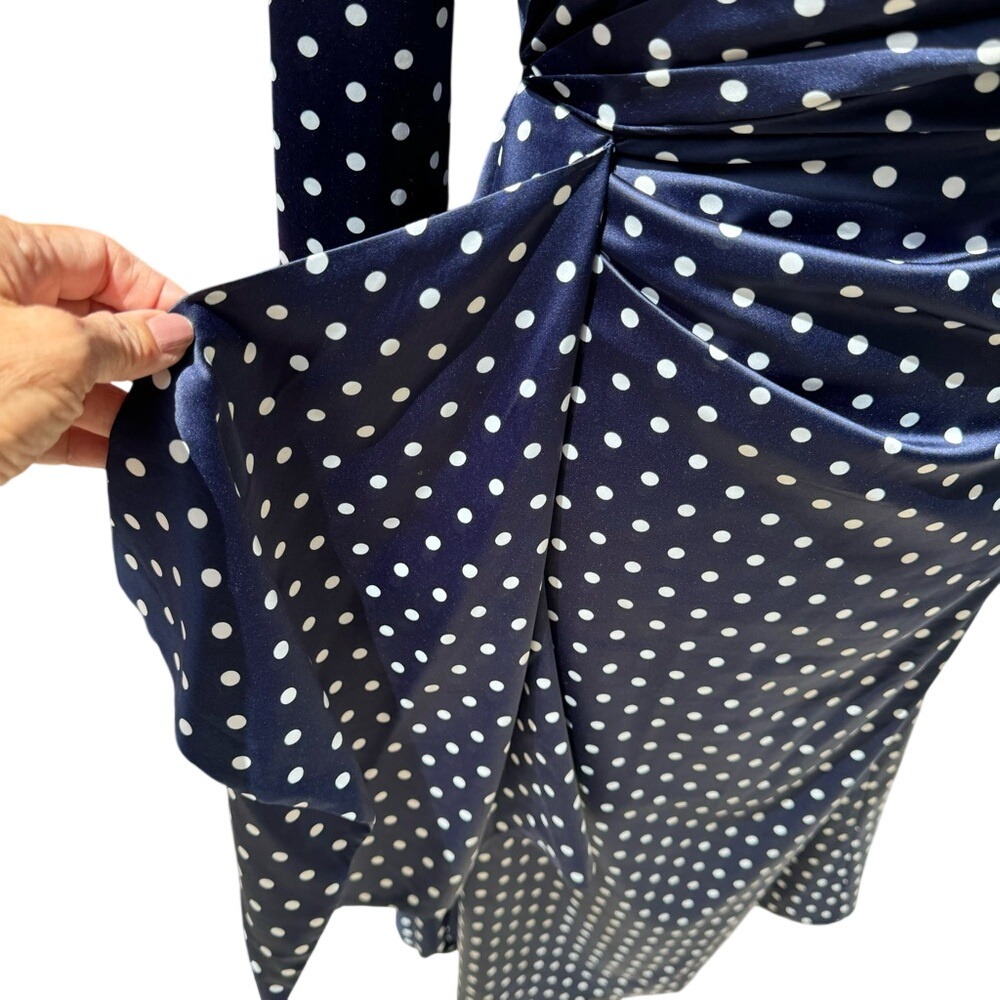 KEEPSAKE.‎ NWOT. Foolish Long Sleeve, Midi Dress in Navy/Porcelain in Pol… - Picture 8 of 15